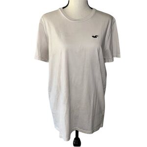 Hollister Plain White Summer Casual Men’s Crew Neck Tee Size Large